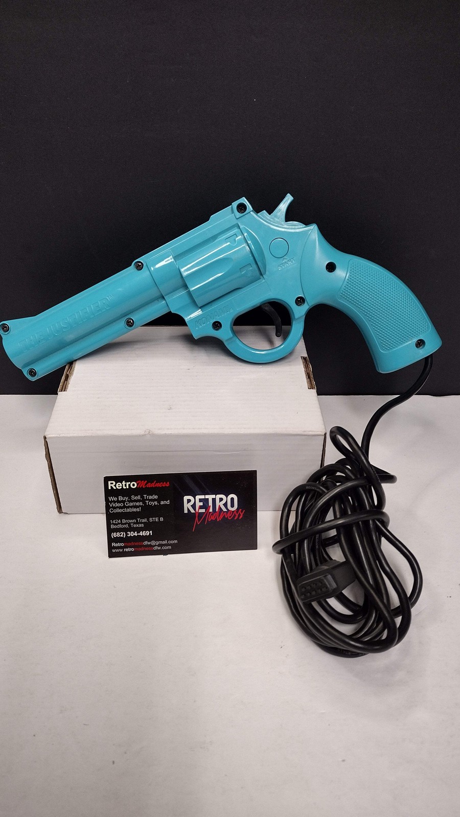 Vintage 1993 Konami “The Justifier” Blue Light Gun Pistol for Sega Genesis