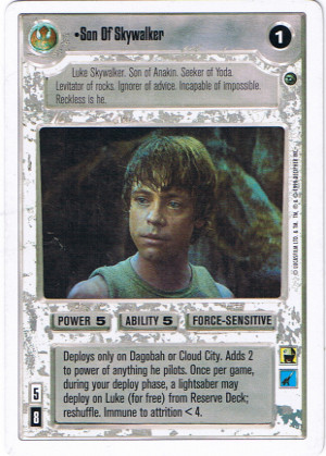 Son of Skywalker [White Border] Moderately Played SWCCG: Dagobah White Border