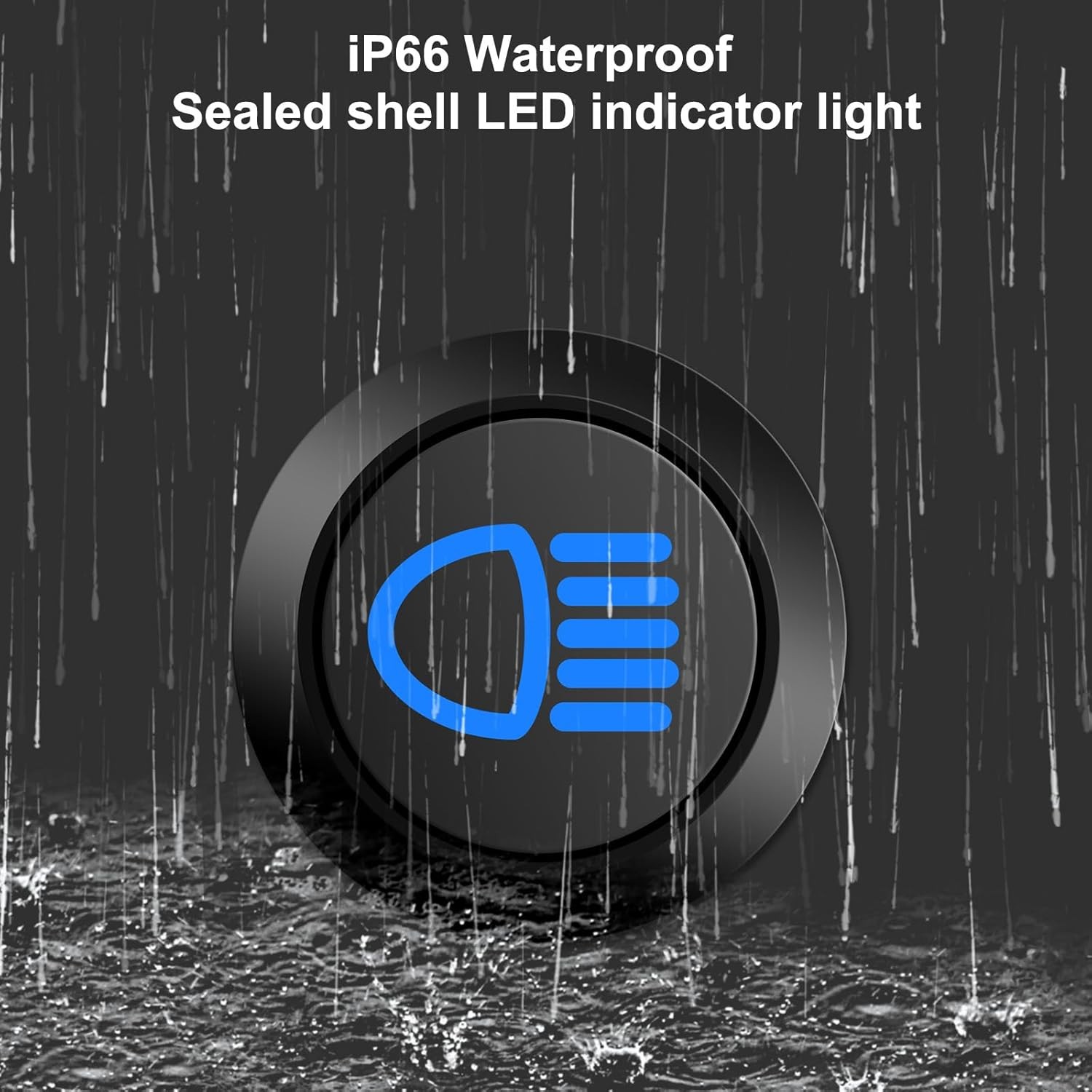 12V LED Indicator Small Light Waterproof, 1/2″(12mm) Panel Cutout Black