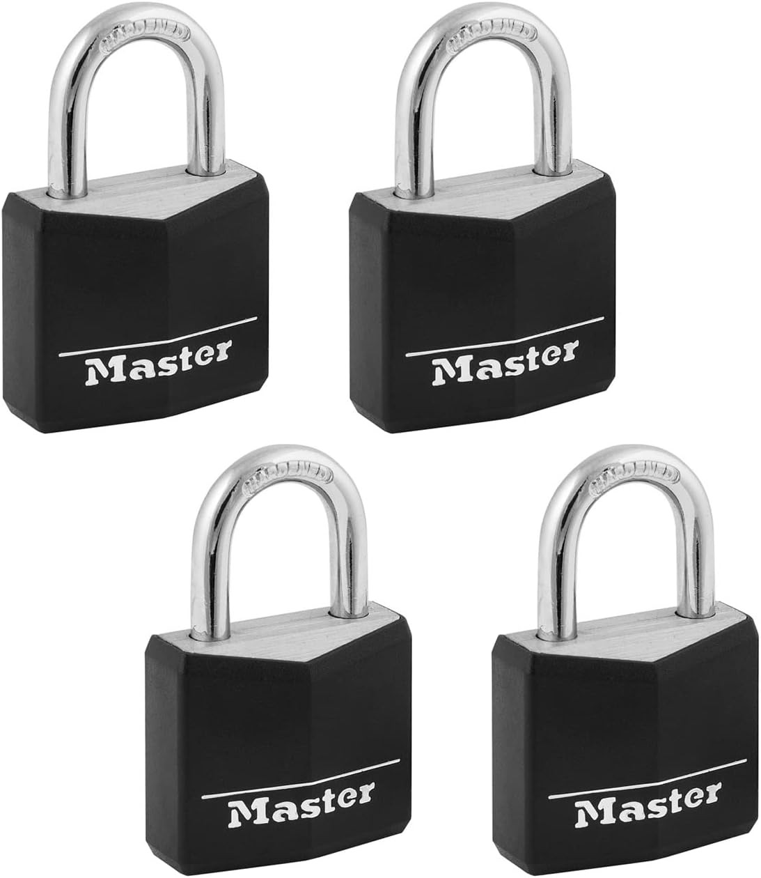 Master Lock Black Outdoor Key Lock, Standard 4 count (Pack of 1),