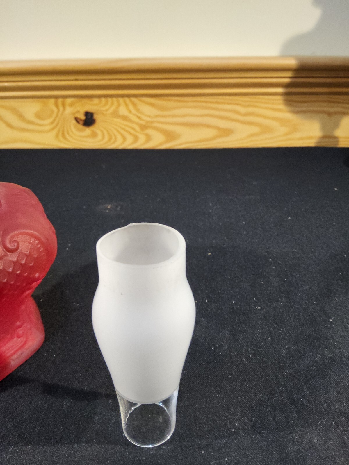 Antique Miniature Red Satin Lions Head Glass Oil Lamp Embosses Smith 1 Fig 284