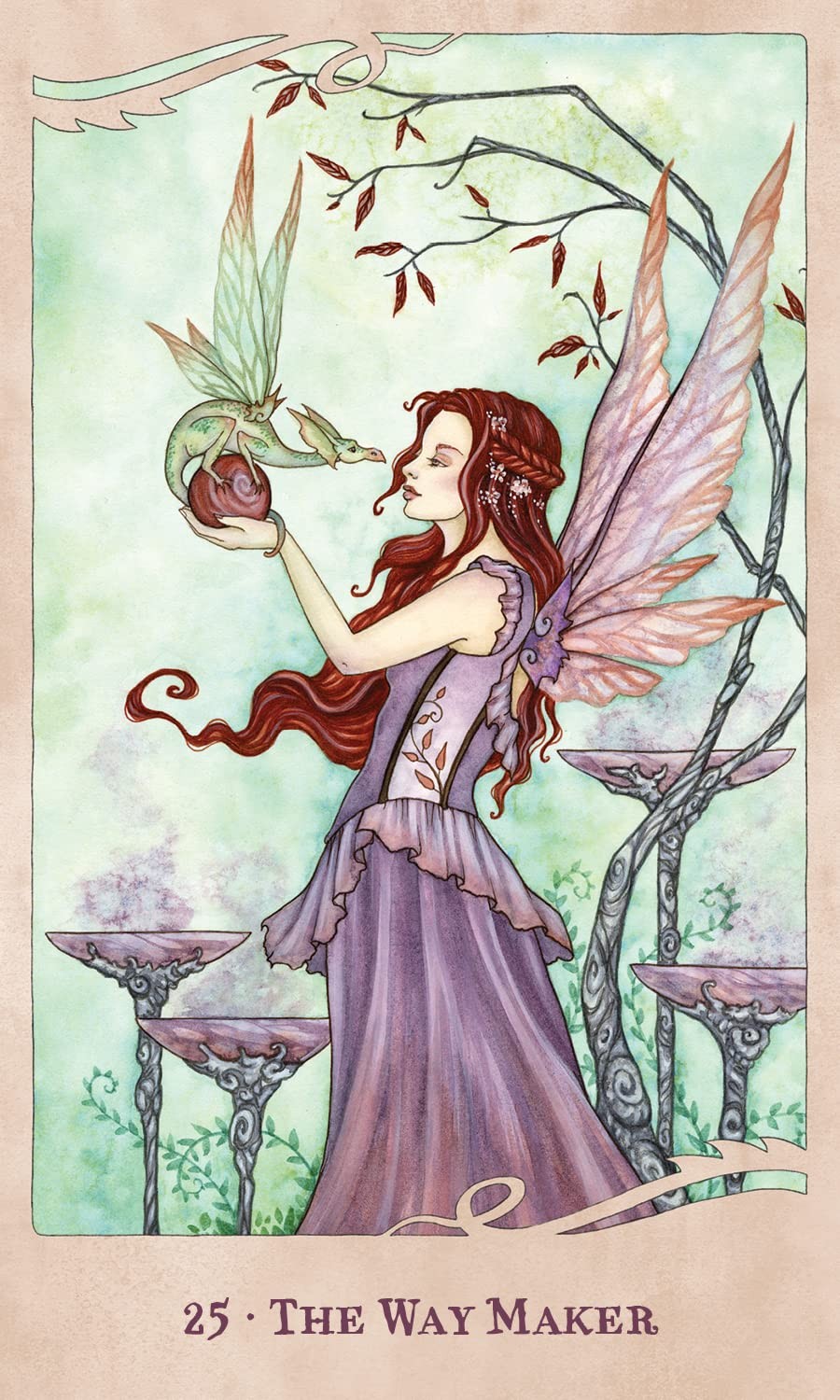 For The Love of Dragons Oracle Deck :44 Pink Gilt-Edged Cards New