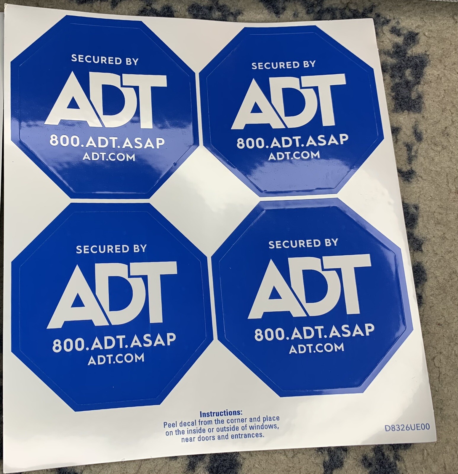 1 Sheet – SECURED BY HOME SECURITY WINDOW STICKER DECAL SIGN