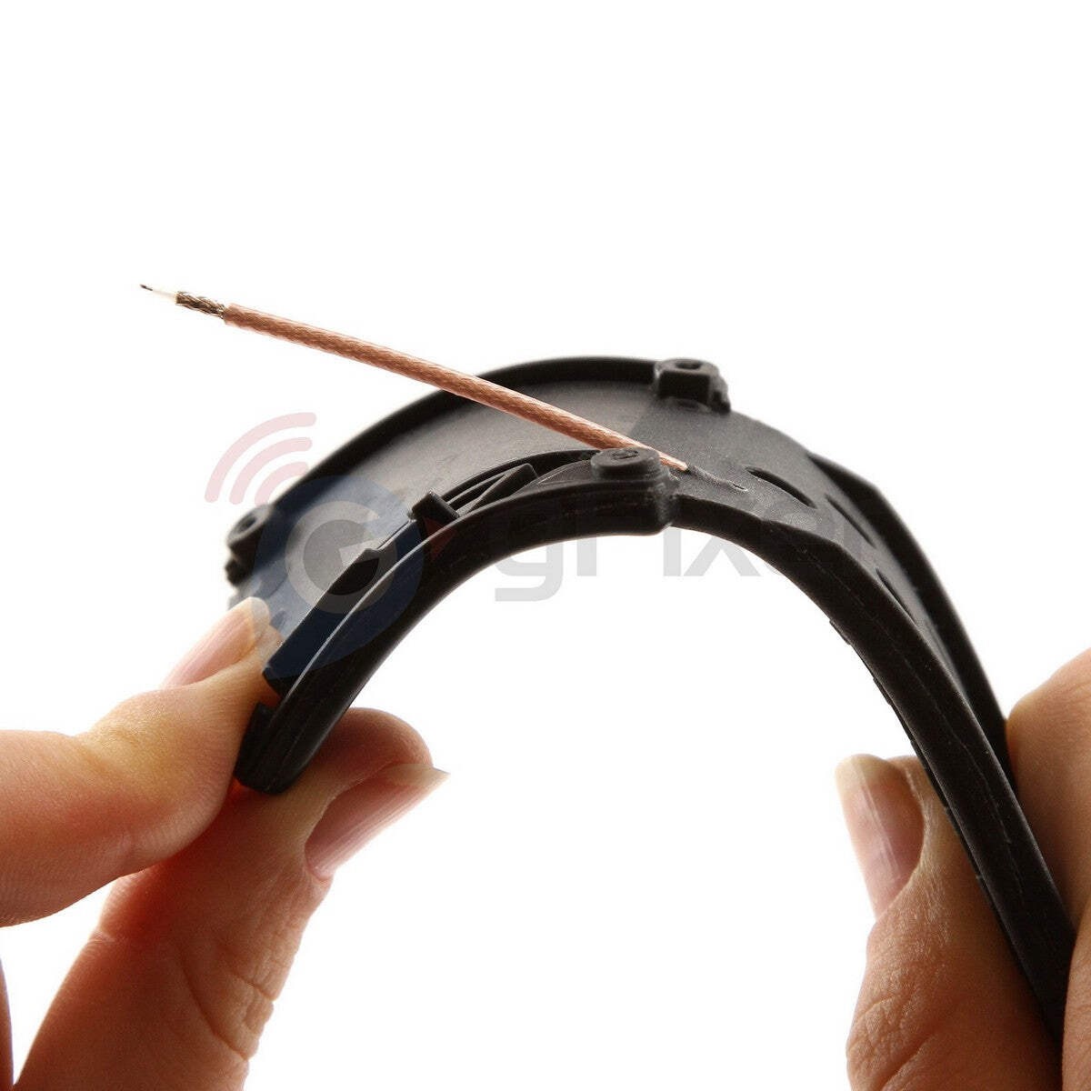 Rubber band for GPS Antenna on collar Garmin T 5 TT 10 TT 15 (black, FLEXI+)