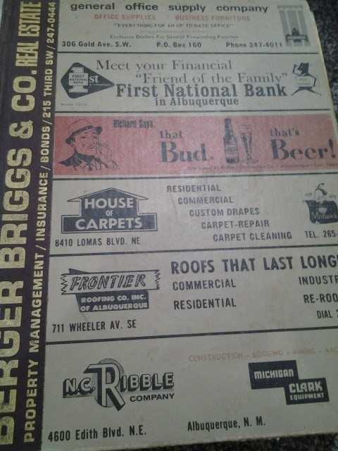 Vtg 1967 New Mexico State Business Directory Ephemera Junk Journal Book