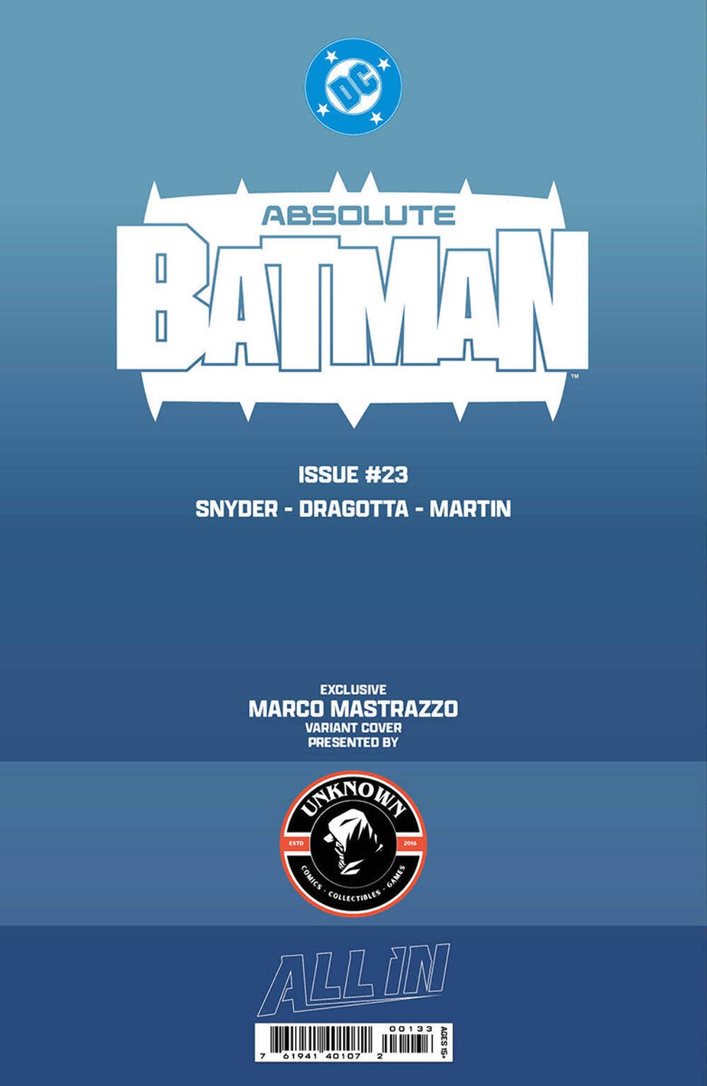 ABSOLUTE BATMAN #23 MARCO MASTRAZZO EXCLUSIVE VAR (08/12/2026)