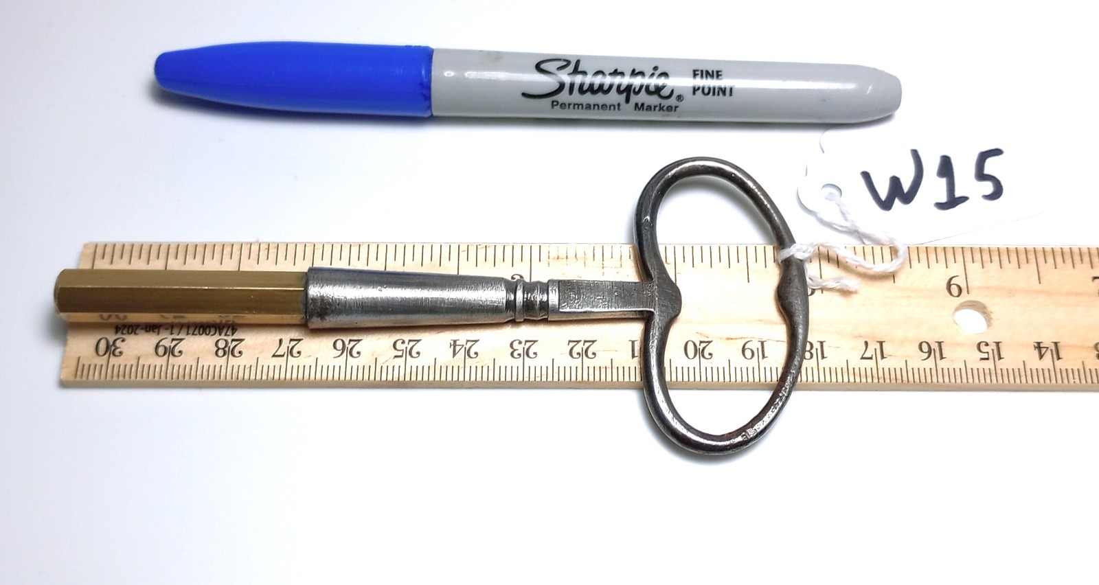 Steel and Brass Winding Casket Key / Coffin Key
