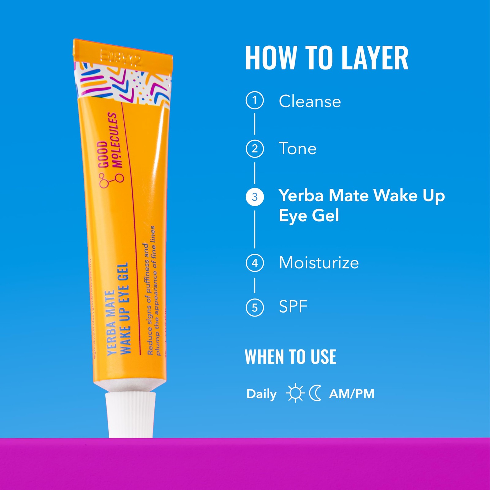 Good Molecules Yerba Mate Wake Up Eye Gel – Hydrating 0.5 Fl Oz (Pack of 1)