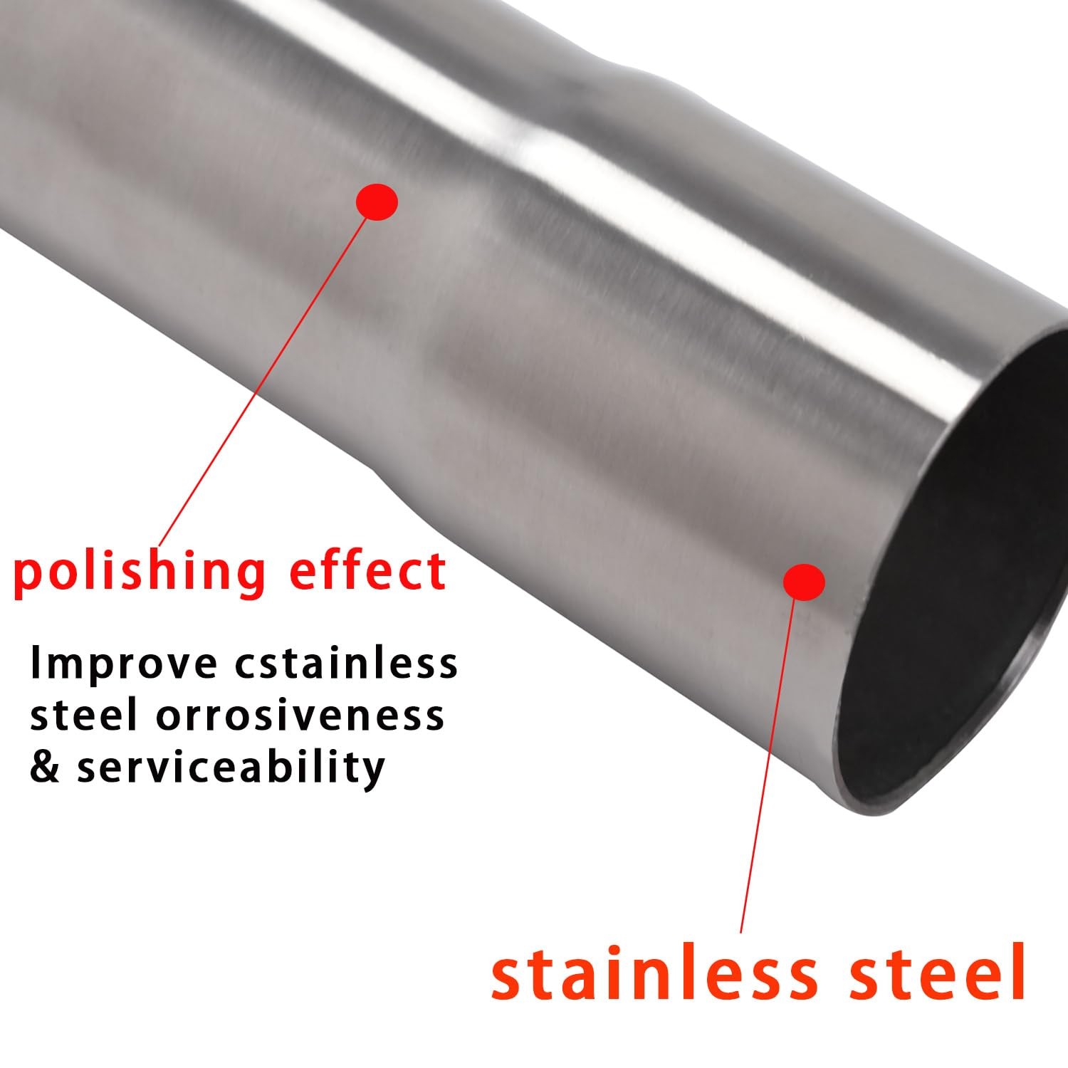 1.75 Inch Exhaust Pipe T304 Stainless Steel Exhaust Tubing,Tailpipe 1.75″OD to 1