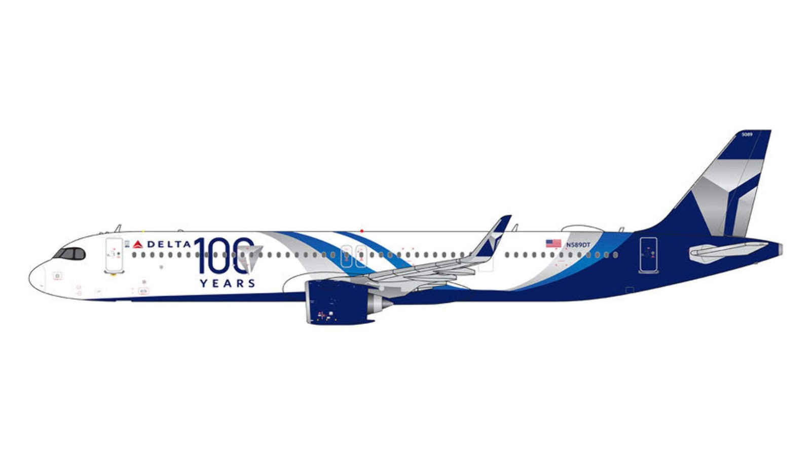 GeminiJets Delta Air Lines Airbus A321NEO N589DT “100 Years” 1/400 Aircraft Scal