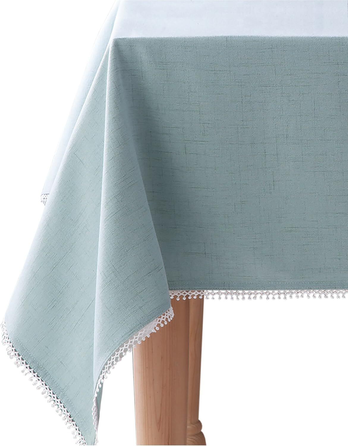 Lenox French Perle Solid 60″x 84″ rectangle Tablecloth, Ice Blue