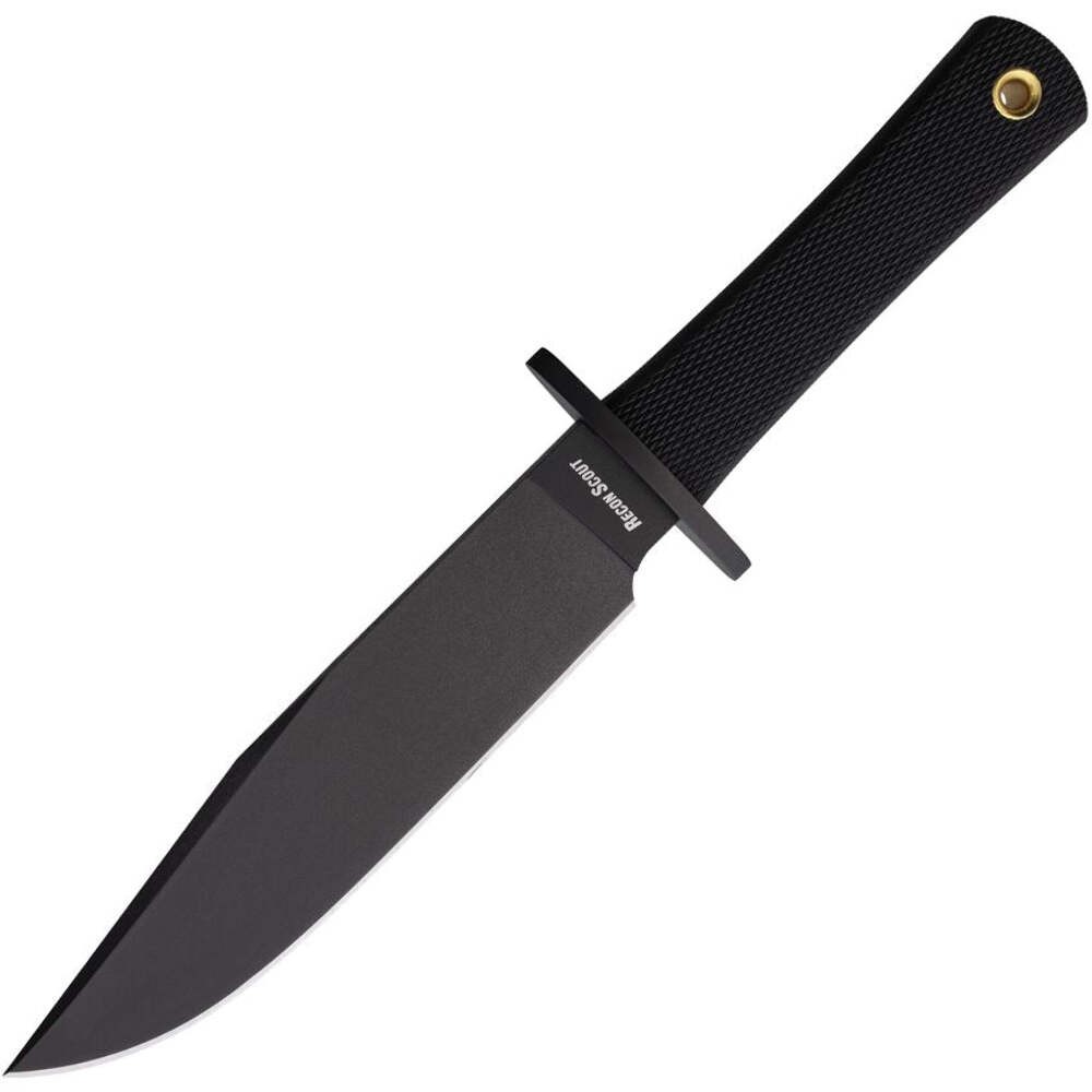 Cold Steel Recon Scout Black Fixed Blade knife (7.5″, Black, 52100 Carbon Steel)
