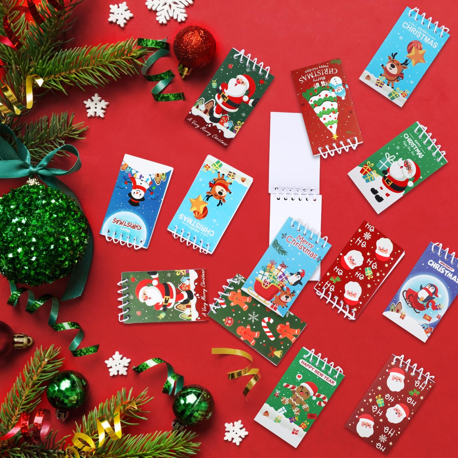 SAYAYA 50 Pieces Christmas Mini Notepads Bulk Cute 50 Pcs, multi-color
