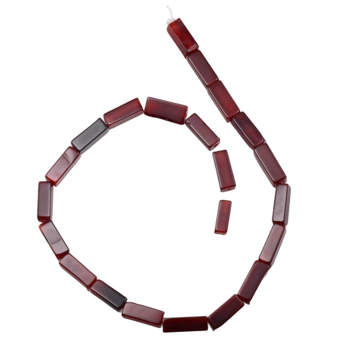 Carnelian Rectangle Bead Strand – Natural Gemstone 14 Inches