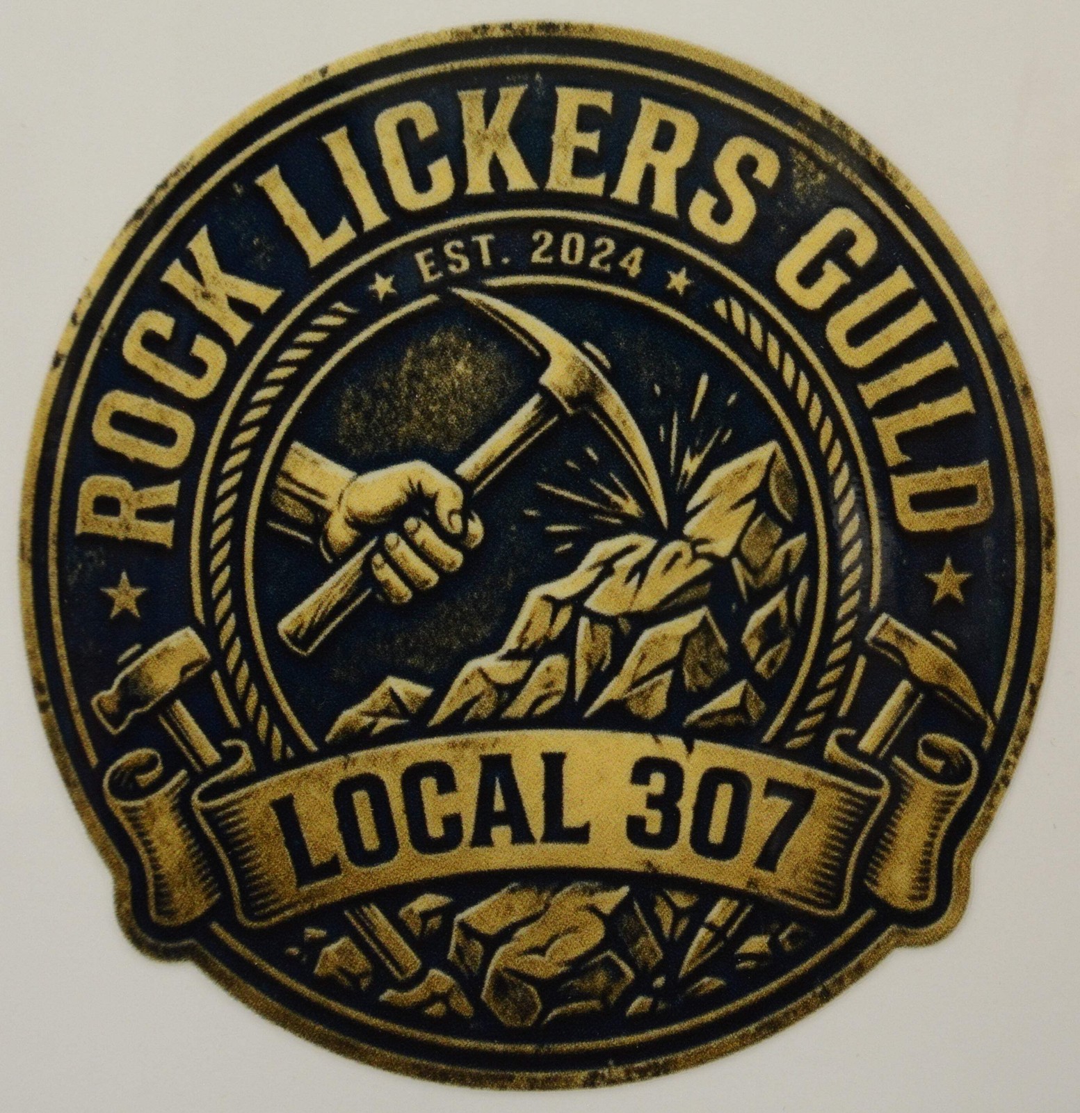 “Rock Lickers Guild… Local 307” 3 inch Rockhound Sticker