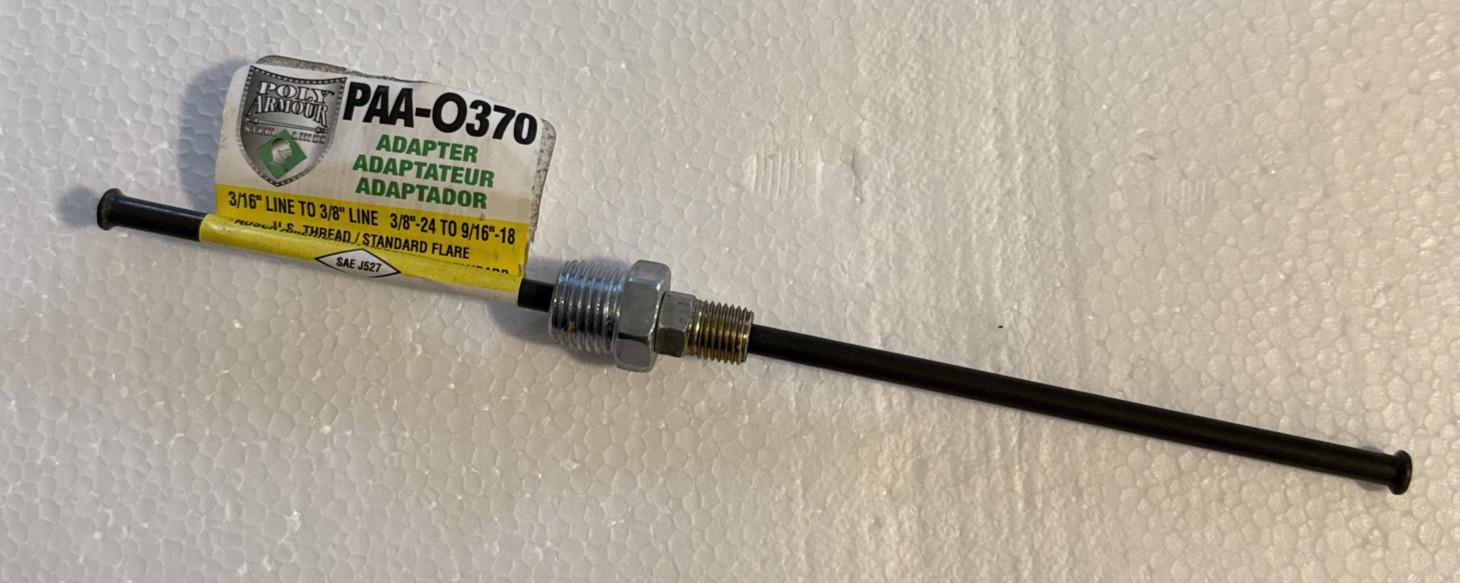 Poly Armour PAA-0370 3/16 Line To 3/8 Inch Line 3/8”-24 To 9/16”-18