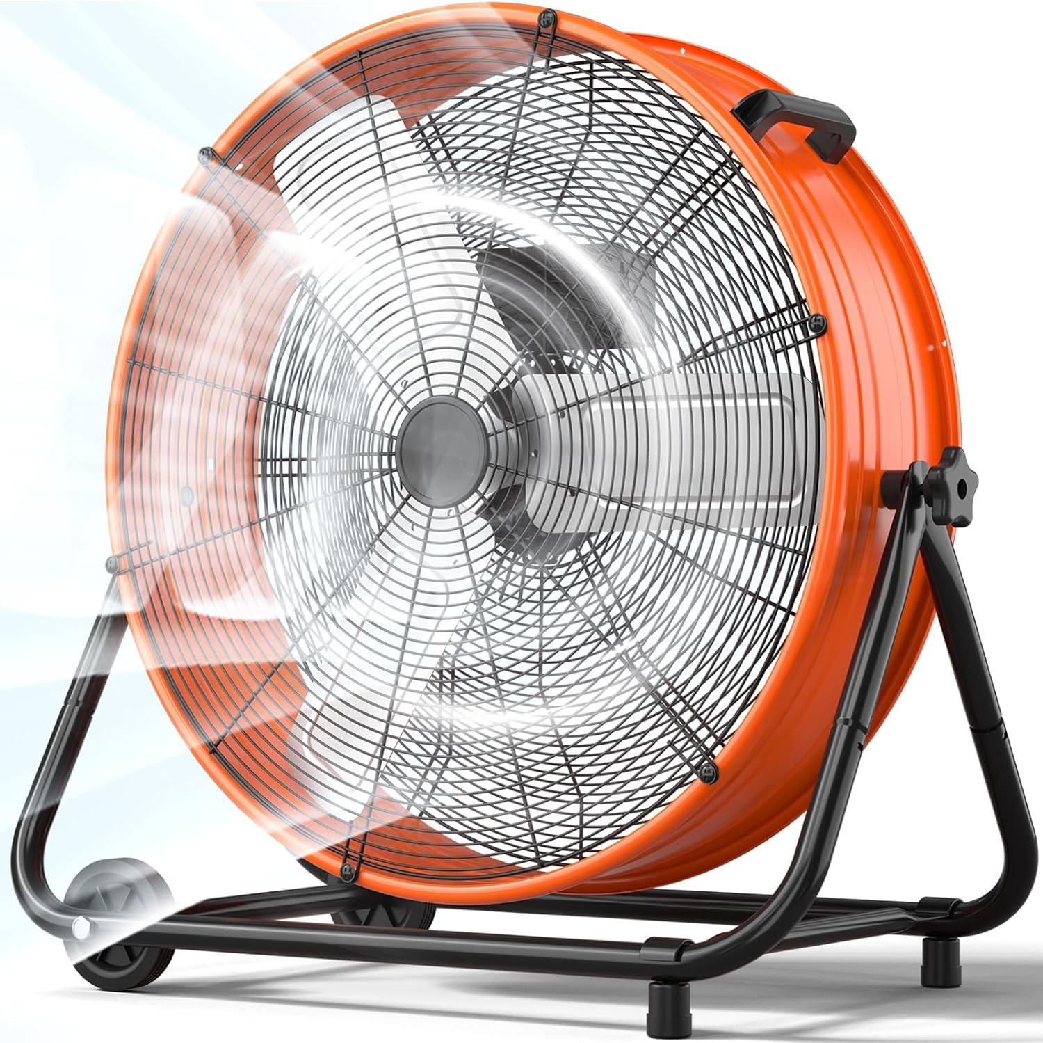 LifePlus 24 Inch Industrial Drum Fan, 320W High Velocity Floor Fan, 3 Speed He