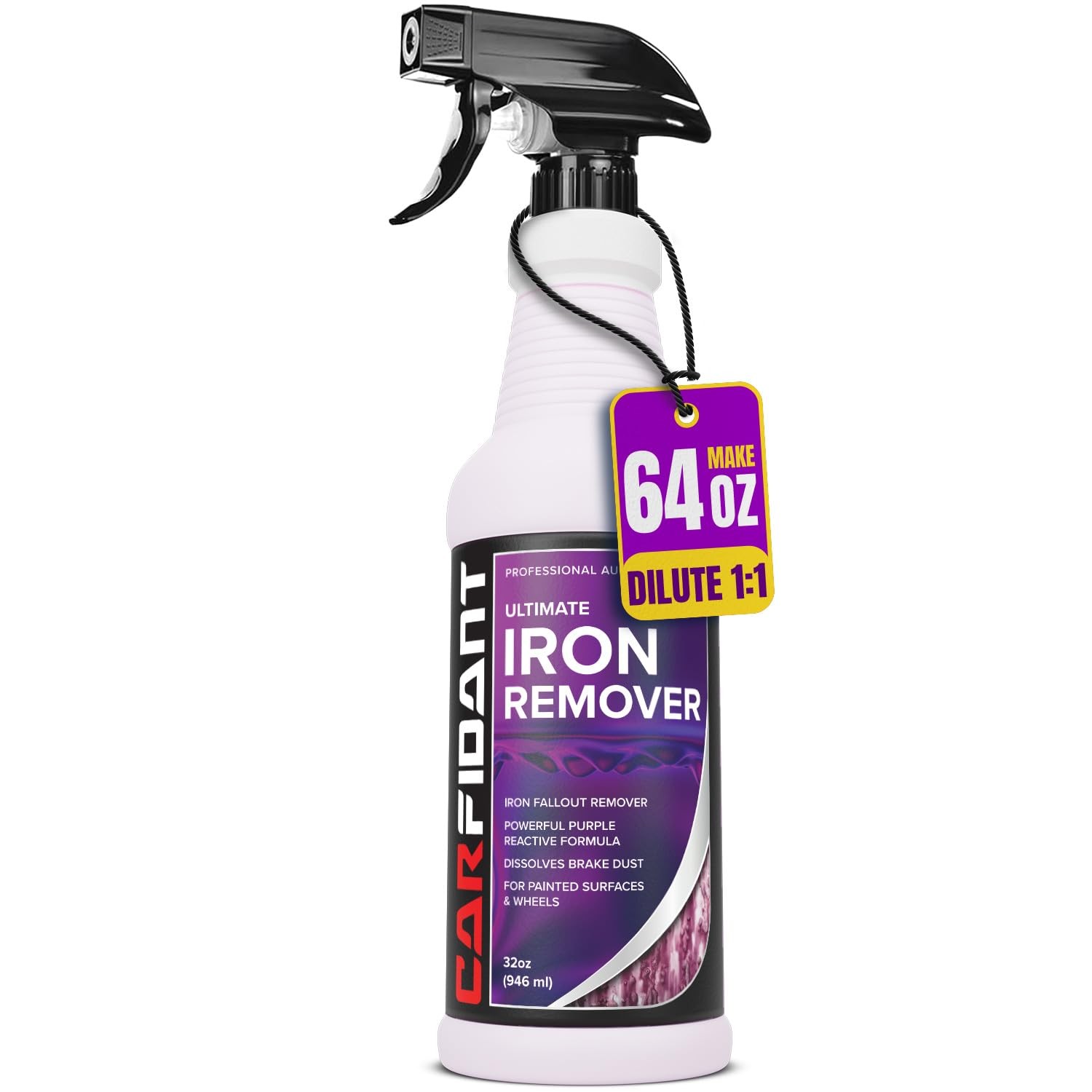 Iron Remover for Car Detailing – Iron Decon Spray, Pulls Out Brake Dust, Rust &