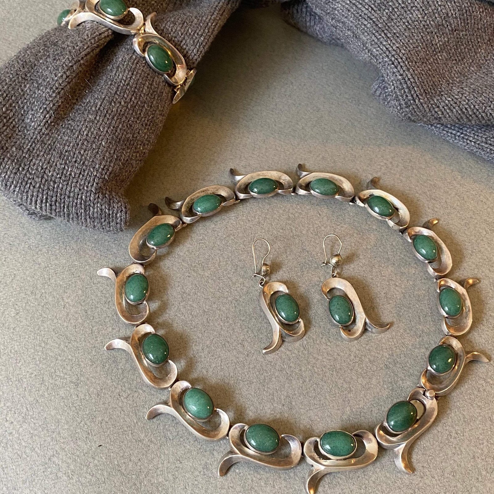 Antonio Pineda Sterling Silver and Aventurine Quartz Necklace