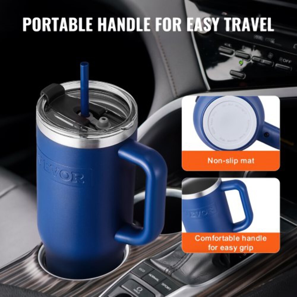 40 oz Insulated Water Bottle Stainless Steel Sports Coffee Cup with Lid
