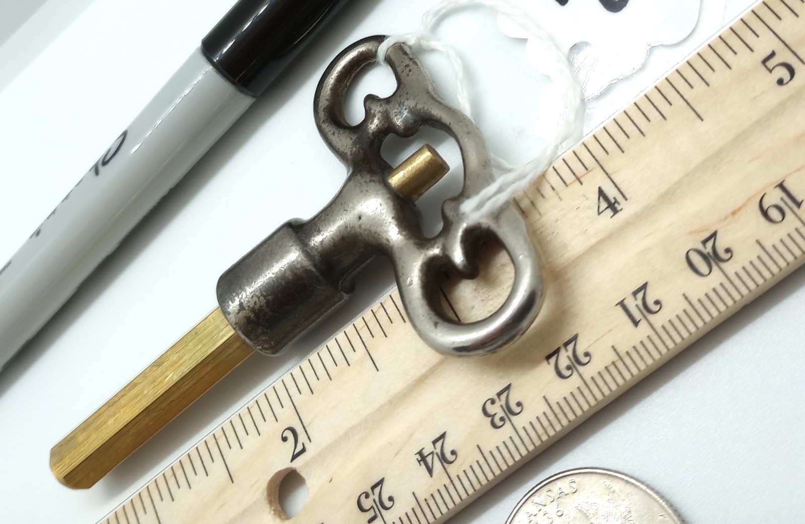 Steel and Brass Pocket Casket Key / Coffin Key