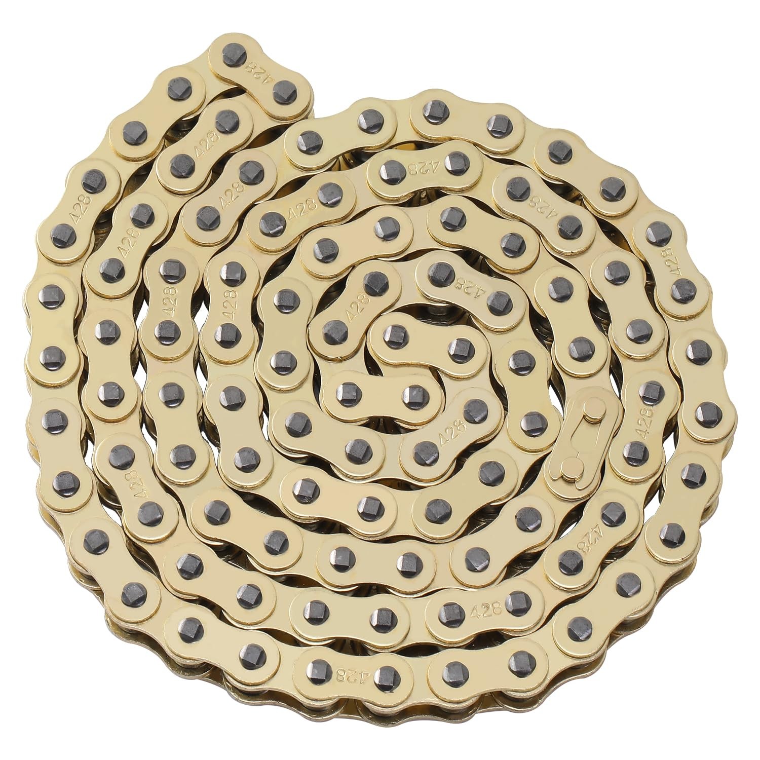 KAMIER 428 Drive Chain 102 Links Gold with Chain Breaker for 50cc 70cc 90cc 110c