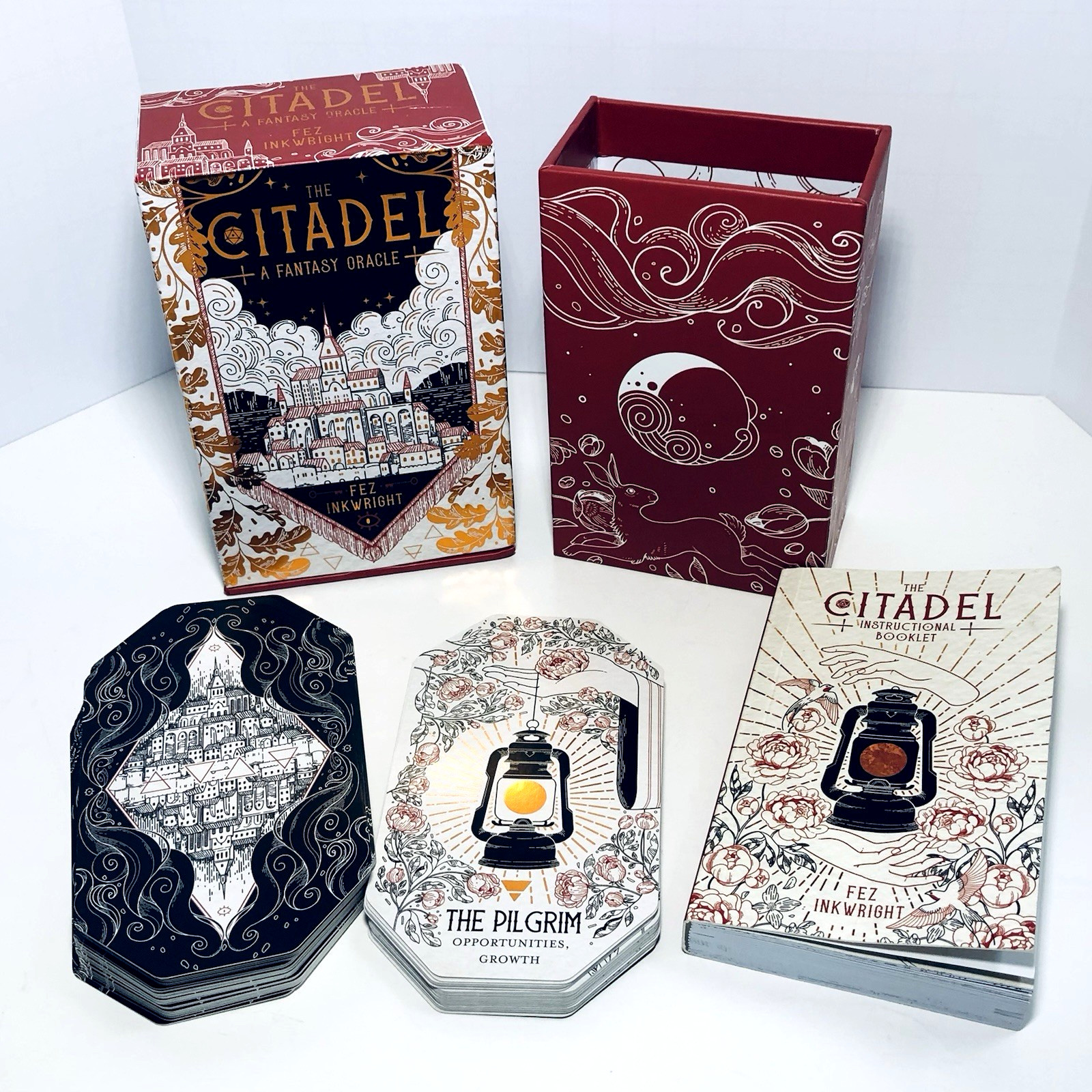 The Citadel Fantasy Oracle Deck & Guidebook Fez Inkwright 60 Foiled Cards RPG