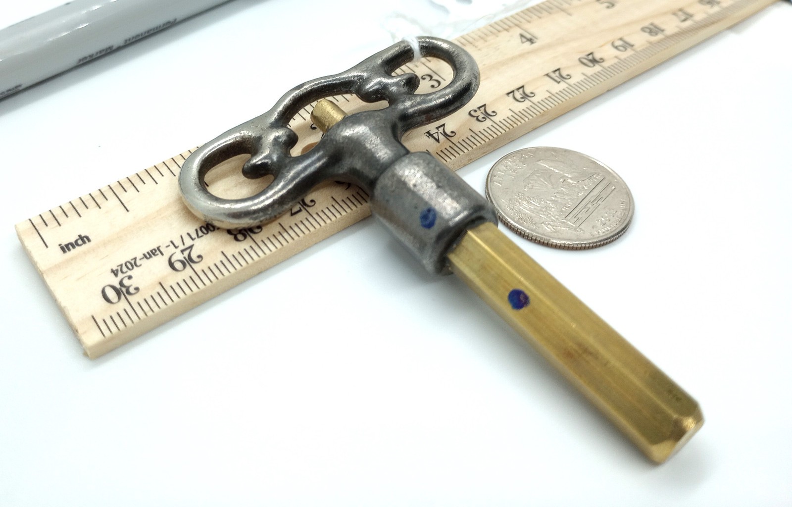 Steel and Brass Pocket Casket Key / Coffin Key