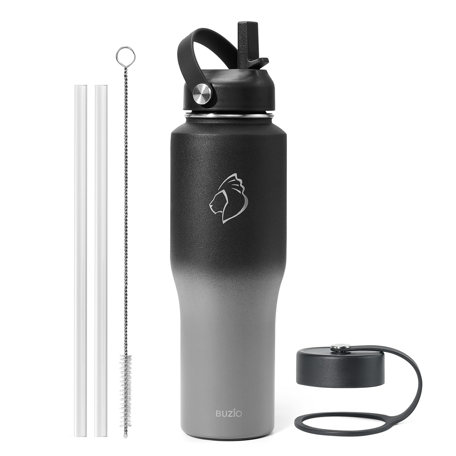 BUZIO 32oz Insulated Stainless Steel Water Bottle – Cold 48H/Hot 24H