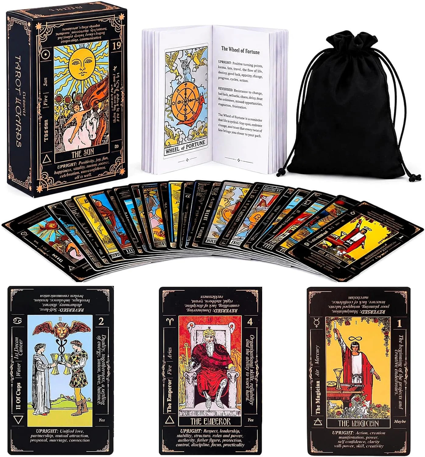 Tarot Cards, 78-Card Deck, Original Tarot for Beginners & Experts with Guide Boo
