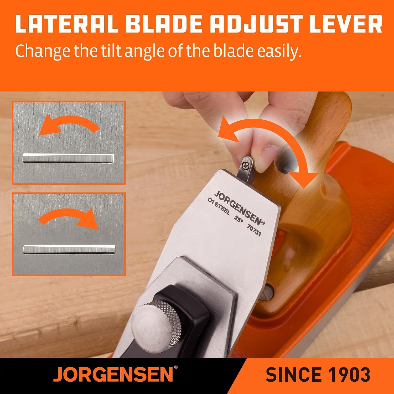 JORGENSEN No.5 Wood Planer, Hand Planer for Woodworking, Jack Plane for Flatte