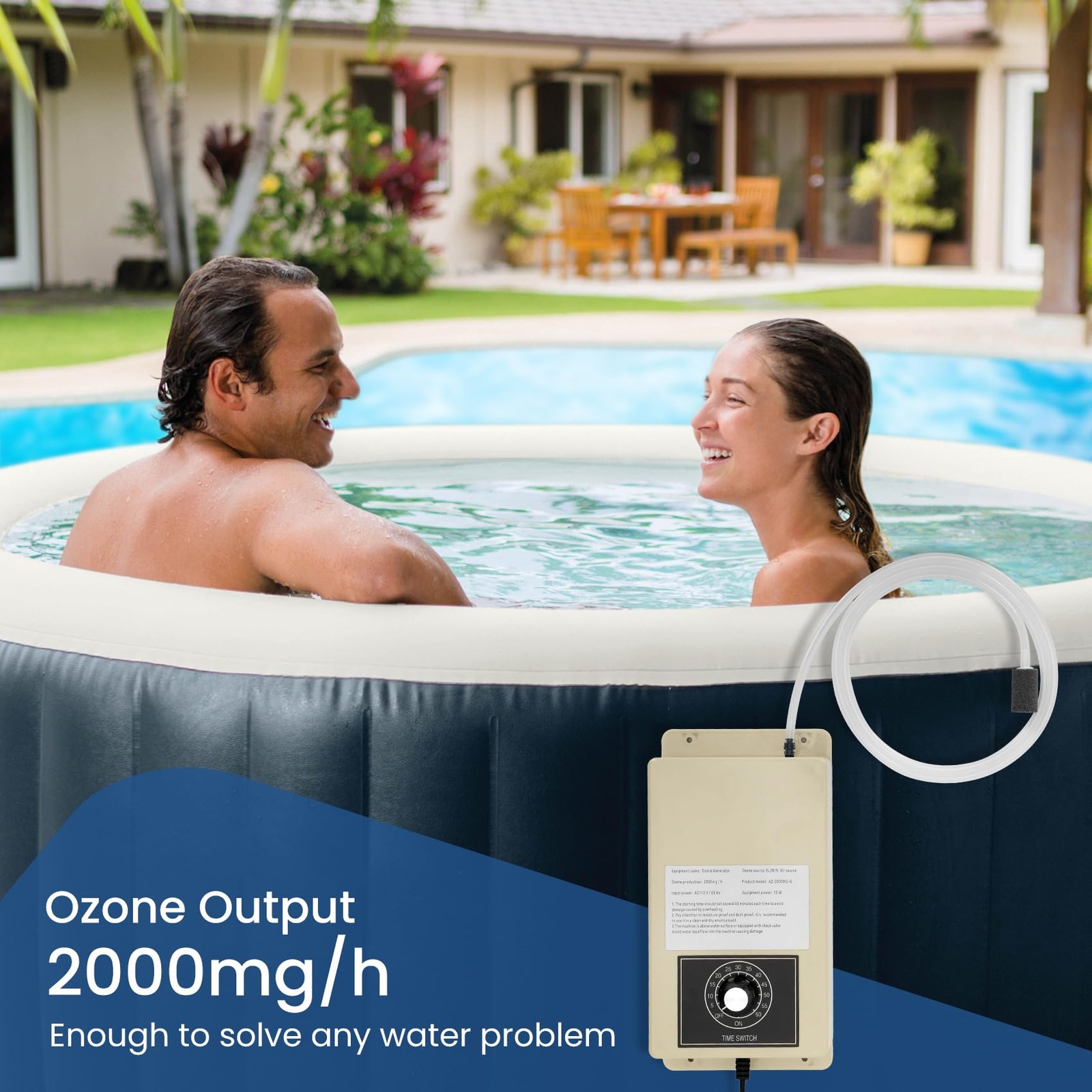 Fuceter 2000mg/h Ozone Generator Cold Plunge with Timer, Ozone Generator Water K
