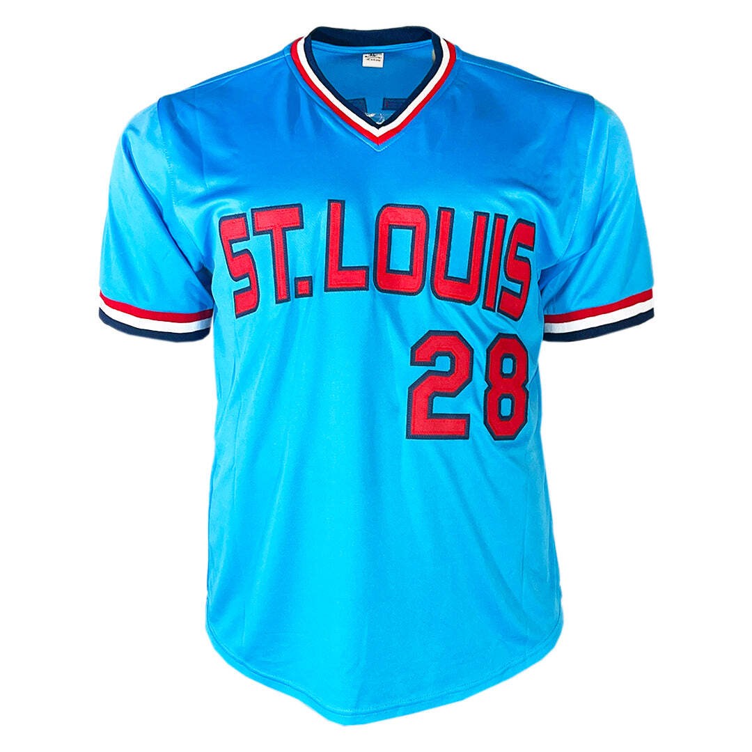 Tommy Herr Signed St. Louis Light Blue Baseball Jersey (JSA)