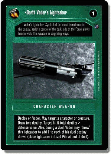 Darth Vader’s Lightsaber [Foil] Lightly Played SWCCG: Reflections II Foil