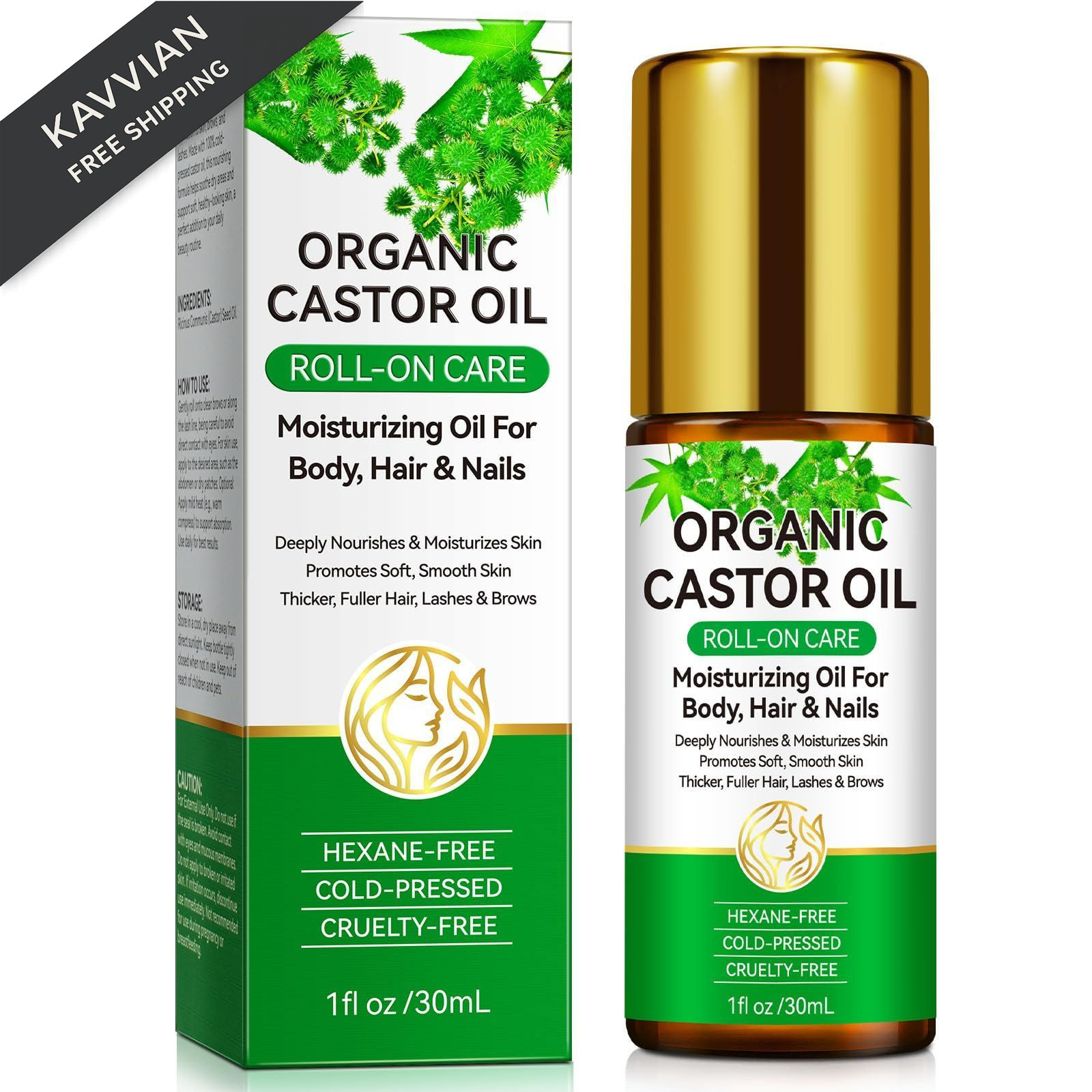 AEBEFBAW Castor Oil Organic | Pure Cold-Pressed Body 1 Fl Oz (Pack of 1)