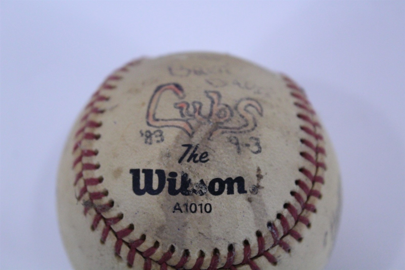 1983 Wilson Baseball Writings on this Unknown Origin or Team Estate Find