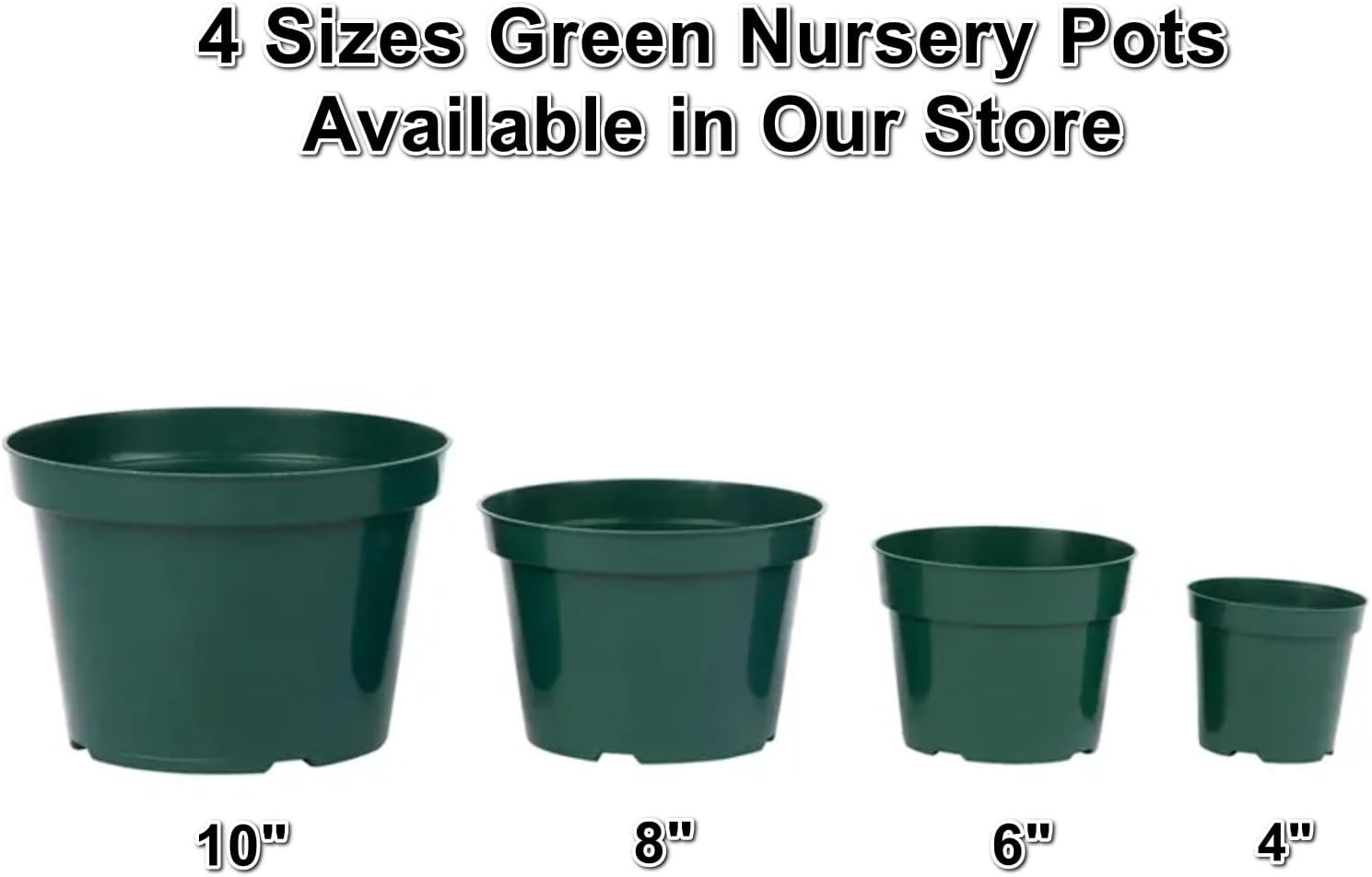DAPERCI inches Nursery Pot Plant Grow Sturdy Flower 6 Inch, Green – 6inch