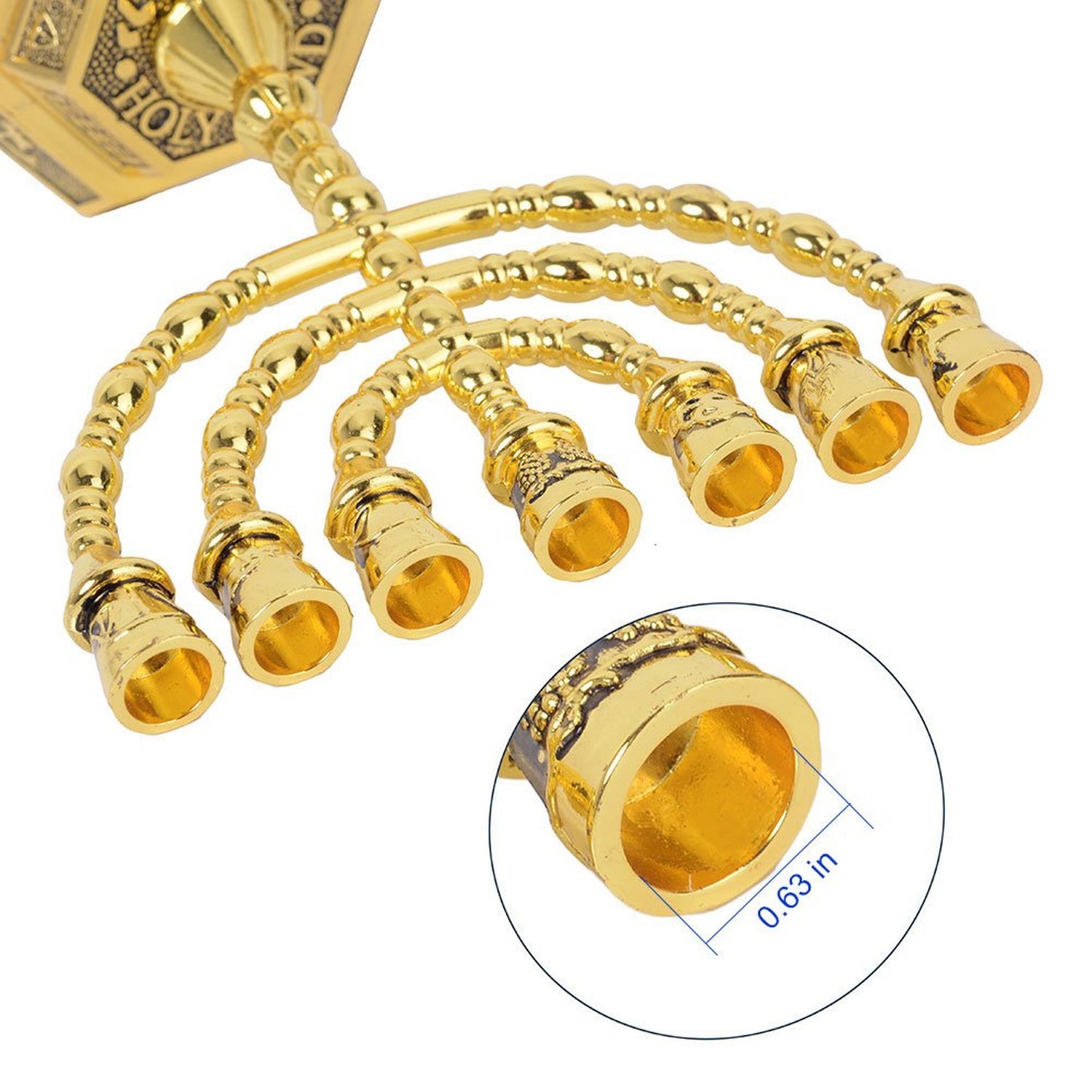 BRTAGG 12 Tribes of Israel Menorah, Jerusalem Temple 7 Branch Jewish Candle H…