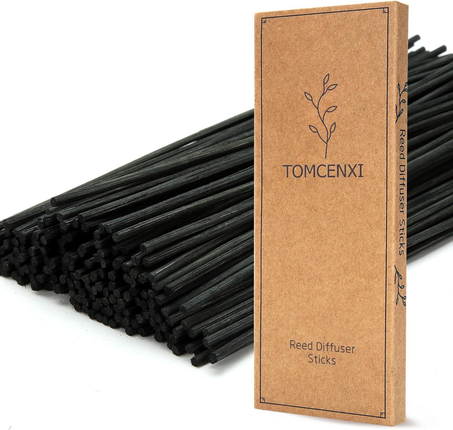 TOMCENXI 100PCS Reed Diffuser Sticks,10 Inch Natural Rattan Wood Black Color