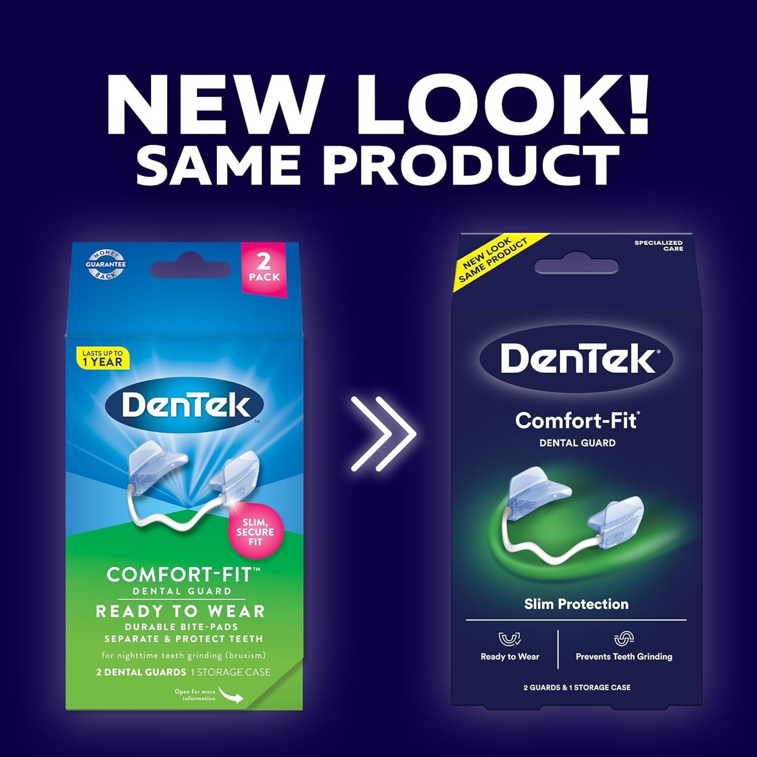 DenTek Comfort-Fit Dental Guard For Nighttime Teeth Light Blue, Clear F