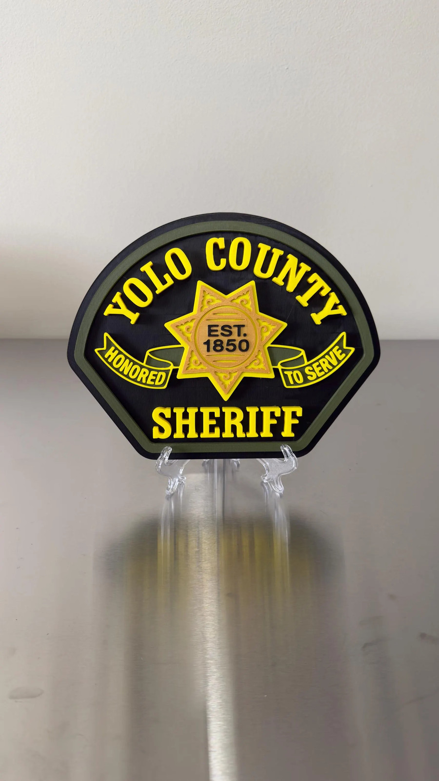 YOLO County Sheriff 3D Plaque First Responder Wall Art UT Display Plaque