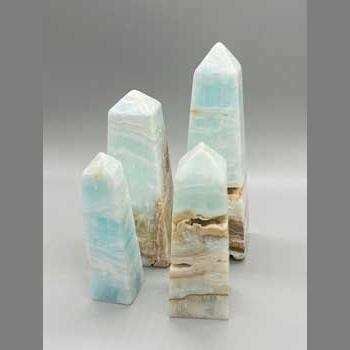 Caribbean Calcite Obelisk, Set of 3-4, 3-5 Inches
