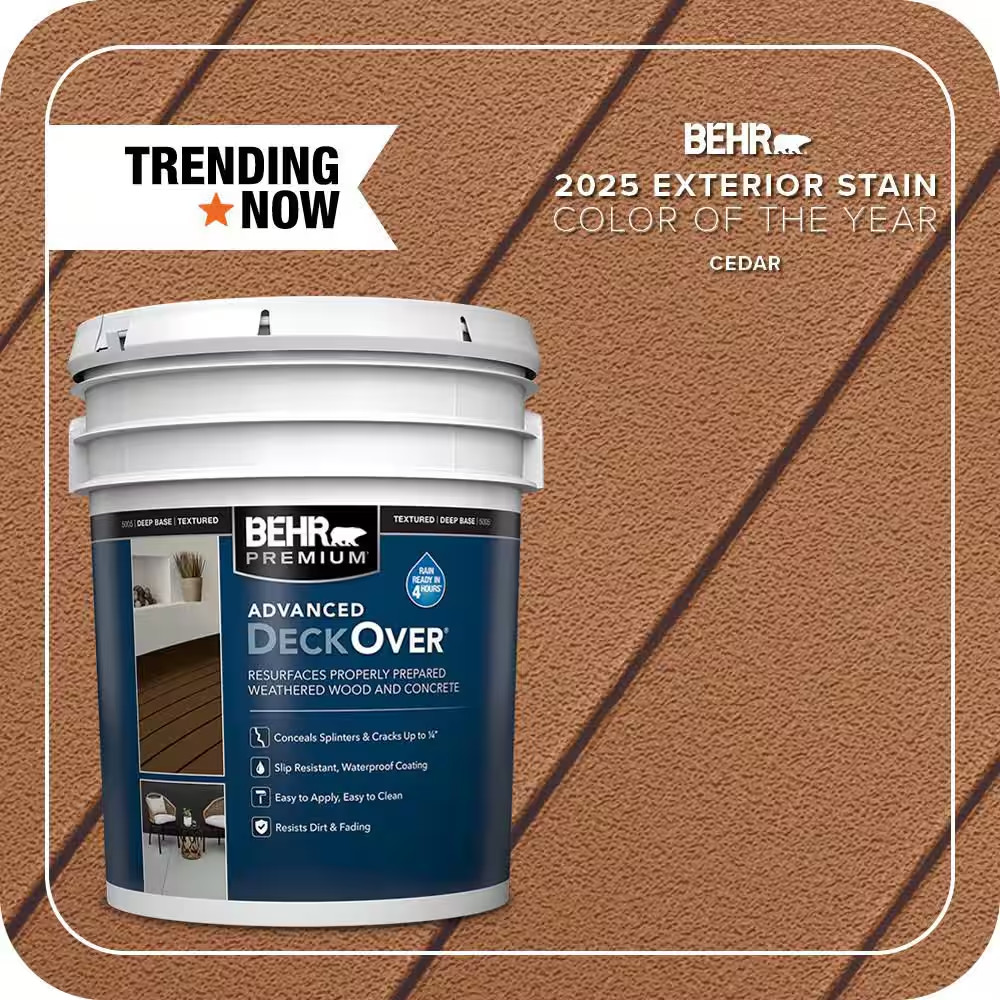 5 Gal. #SC-146 Cedar Textured Solid Color Exterior Wood and Concrete Coating