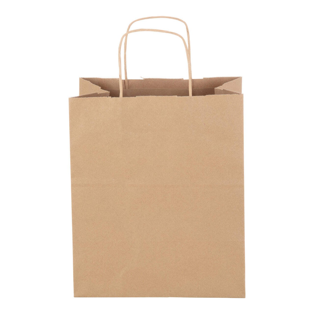 Duro 10 x 6.75 x 12 in Bistro Natural Kraft Paper Shopping Bag with Handles, 60%