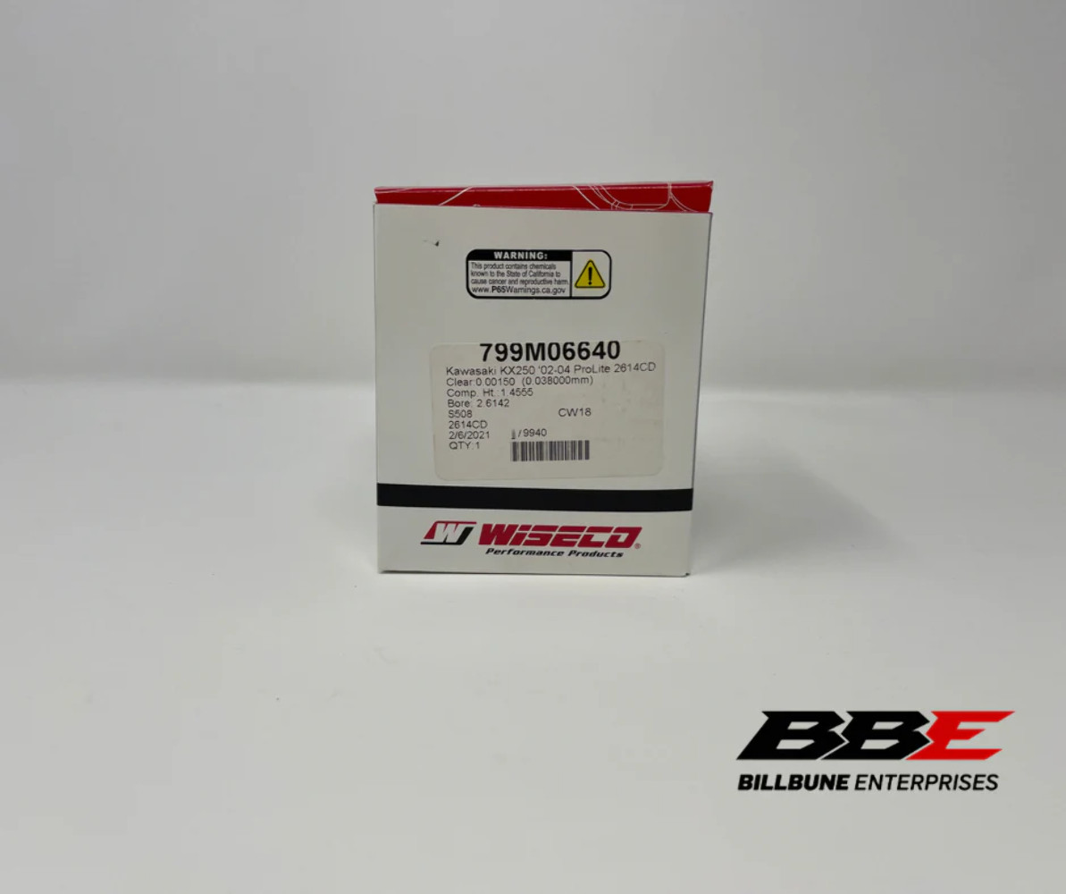 ’02-’04 Kawasaki Kx250 Wiseco Stock / Standard 66.40mm Bore Piston Kit, Kx 250