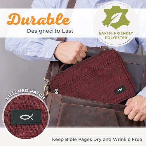 Extra Large Burgundy Jesus Fish Bible Cover Durable Lightweight Protection