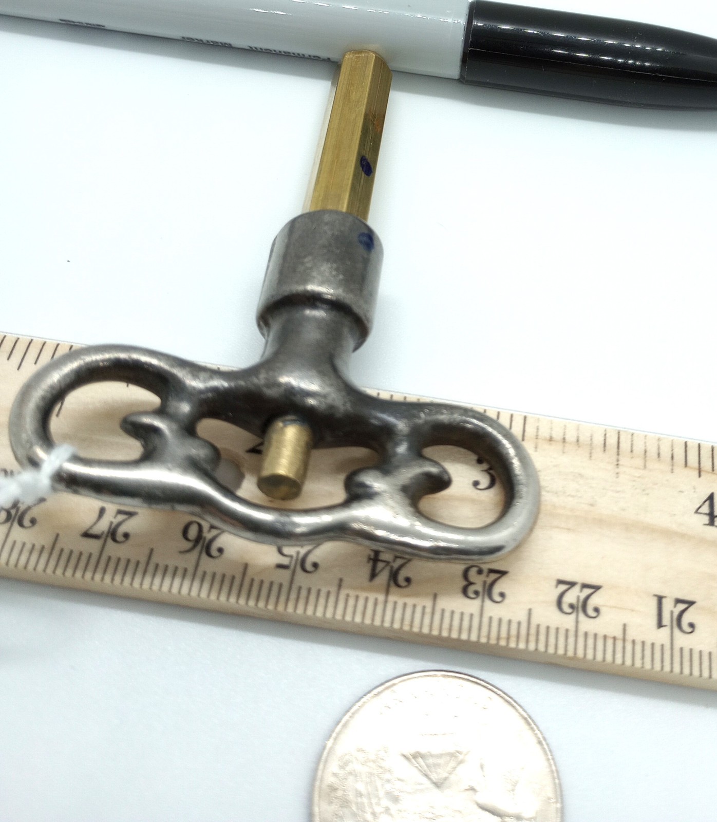 Steel and Brass Pocket Casket Key / Coffin Key