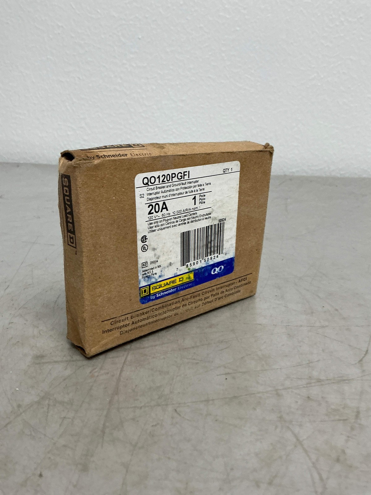 Used Square D QO120PGFI 1 Pole, 20 Amps, 240 Volts Circuit Breaker