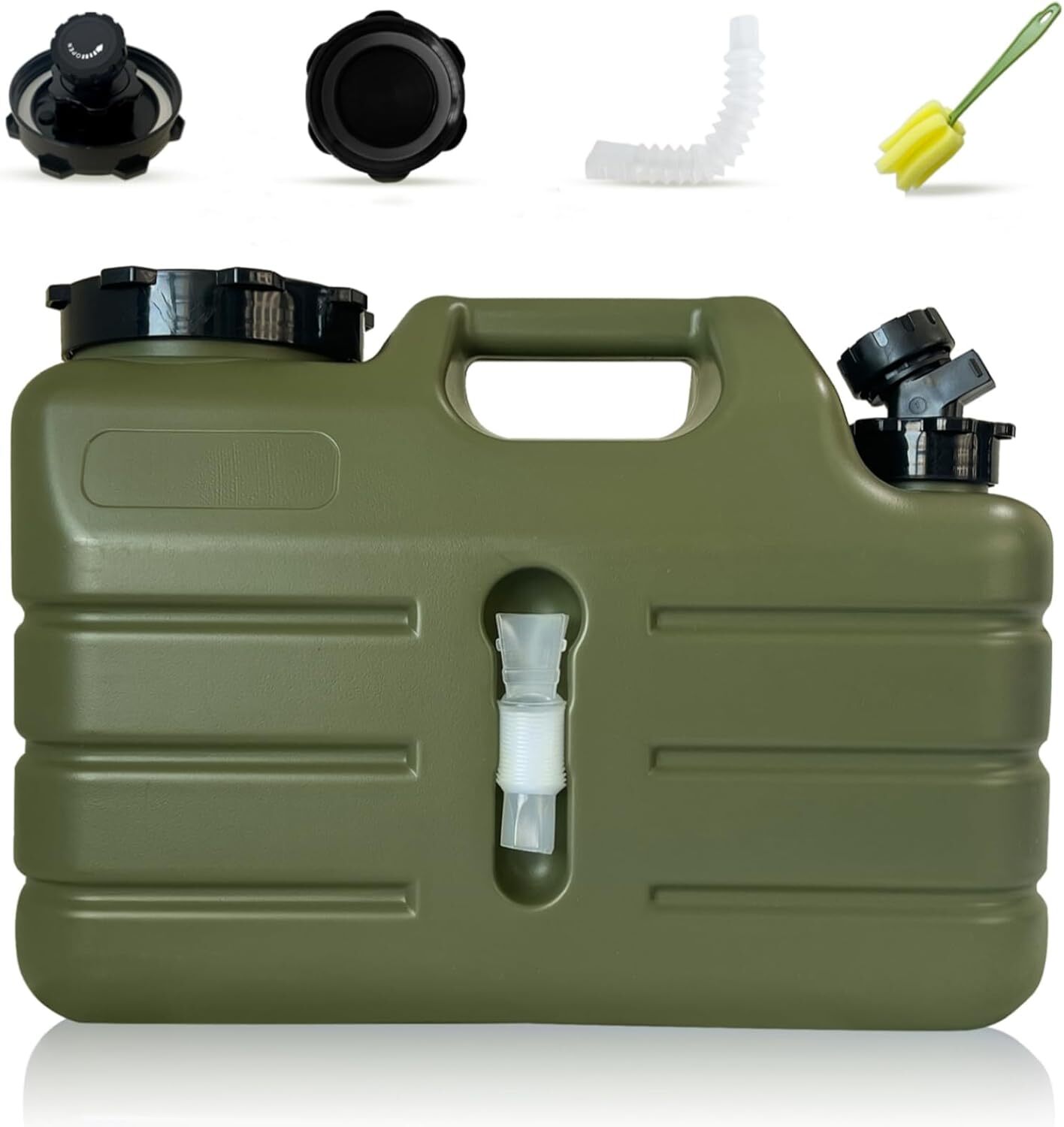 3 Gallon Water Container with Spigot, Portable Camping Jug, BPA Green
