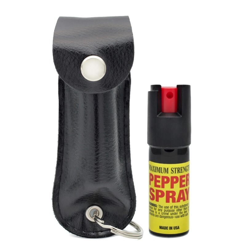 Stun Gun Black Metal 550 BV Rechargeable LED Flashlight w Pepper Spray Combo SET